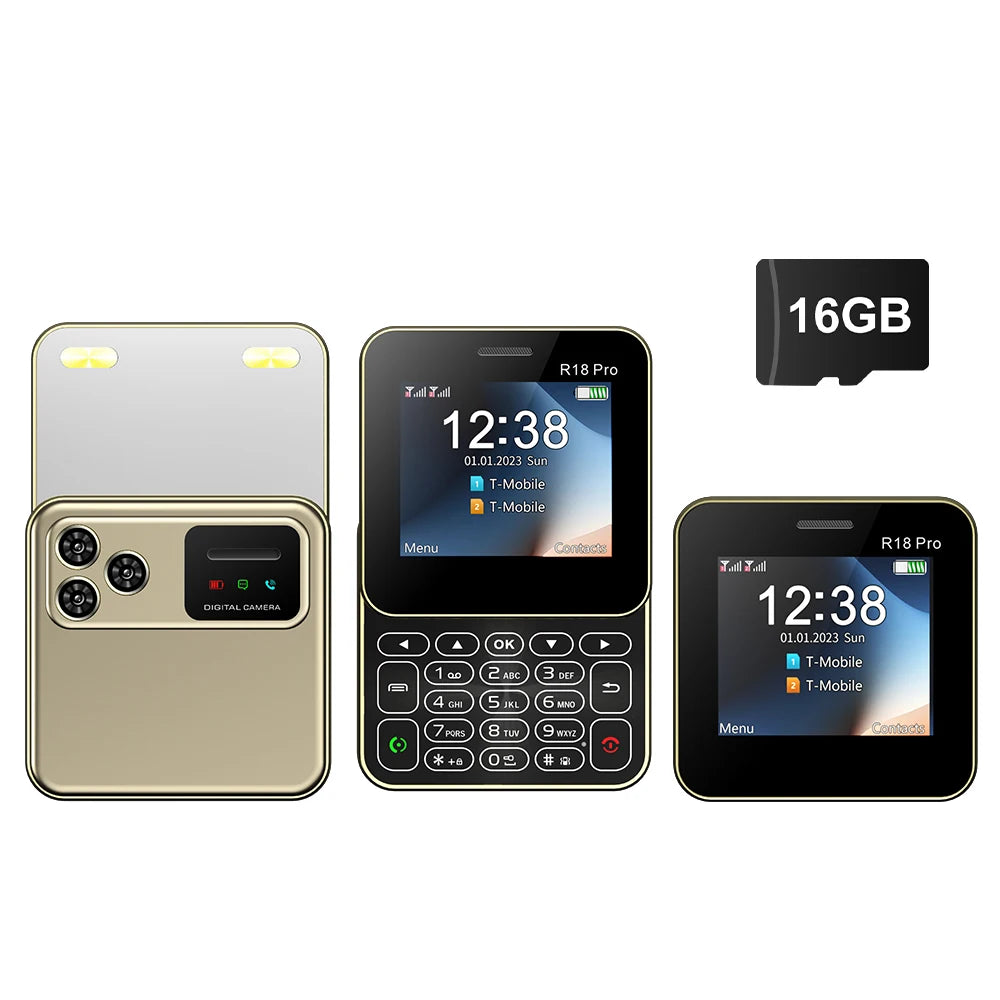 2024 NEW SERVO R18Pro Rotating Screen Mini Mobile Phone Flashlight Magic Voice 2.4" Button Slider Cell Phones Dual SIM Standby