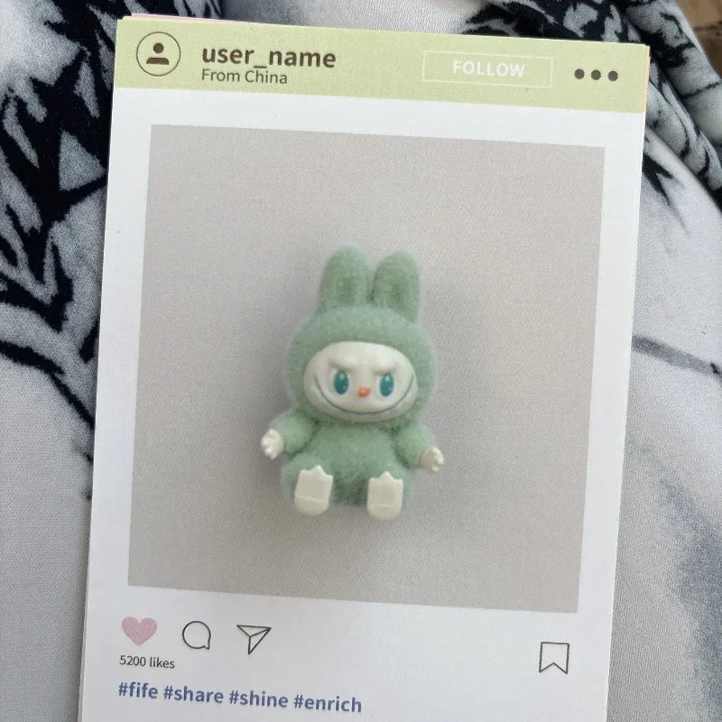 Mini flocking rag cloth doll accessories accessories sitting posture glue-enameled baby doll macaron color blind box pendant