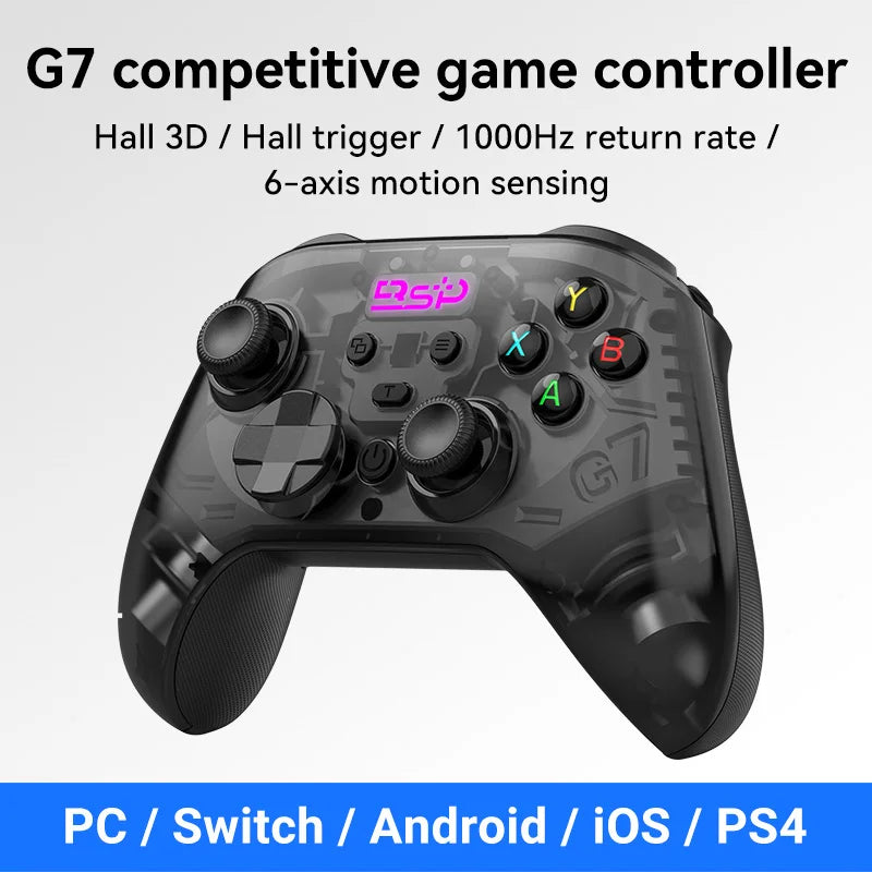 G7 Gaming Controller Gamepad Wired/2.4G Wireless 1000Hz Hall Effect Buttons Asymmetric Vibration Multi-Platform Support