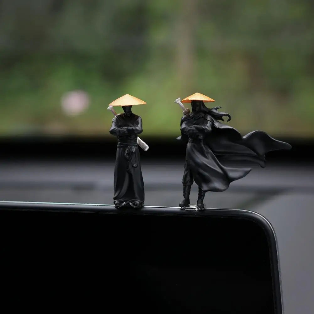 Car Figure Sculpture Dashboard Ornament Youxia Figure Sculpture Waterproof Dollhouse Statue Office Desk Decoration Car Supplies