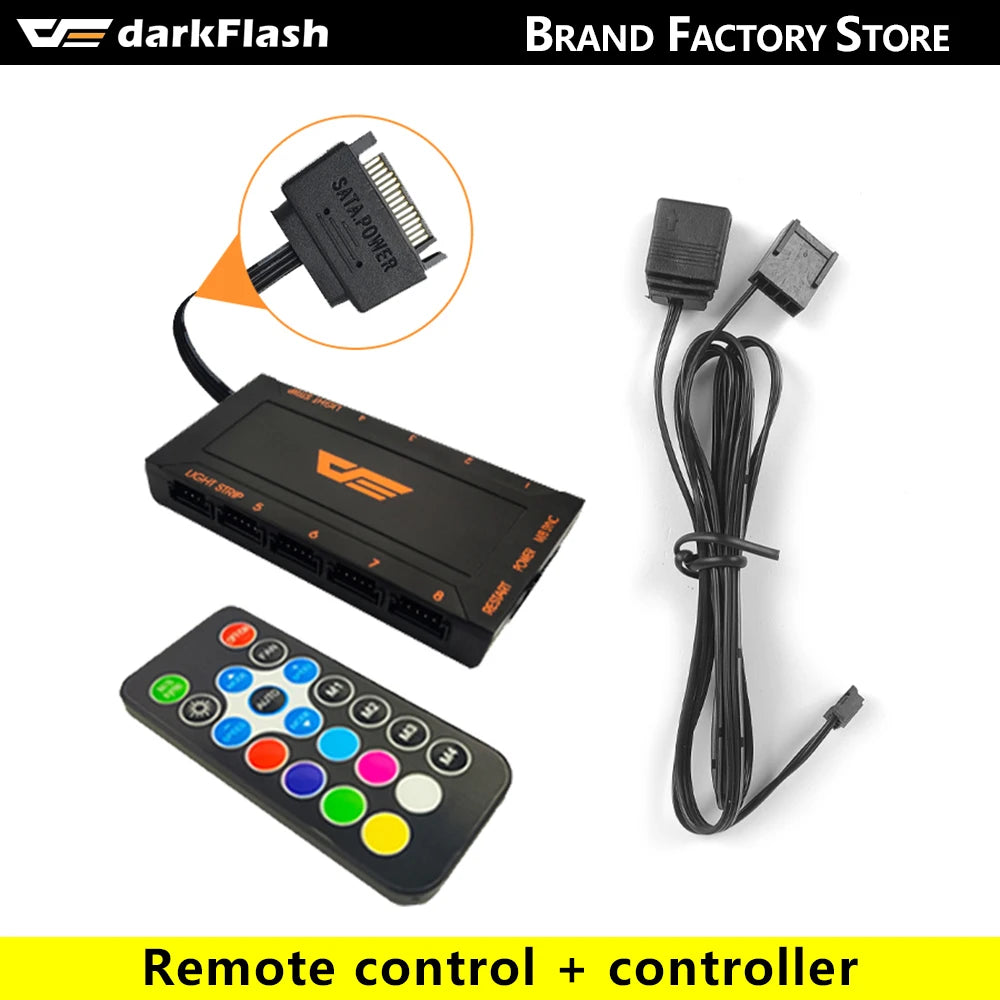 Darkflash DR11 Rgb Fan Ventoinha PC Controladora 120mm Computer Case Fan Kit 6pin Water Cooler CPU Cooling Fans Argb Ventilador
