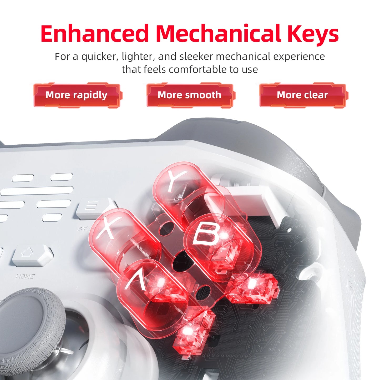 BEITONG Kunpeng20/KP20 Wireless Game Controller TMR Joysticks Hall Effect Triggers Gamepad for PC/Switch/iOS/Android/Steam Deck