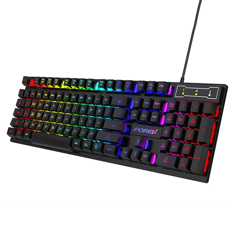 Wired Gaming Keyboard Mechanical Keyboard Floating Button Design 104 Keys Backlit RGB Keyboard for Windows Laptops Computer