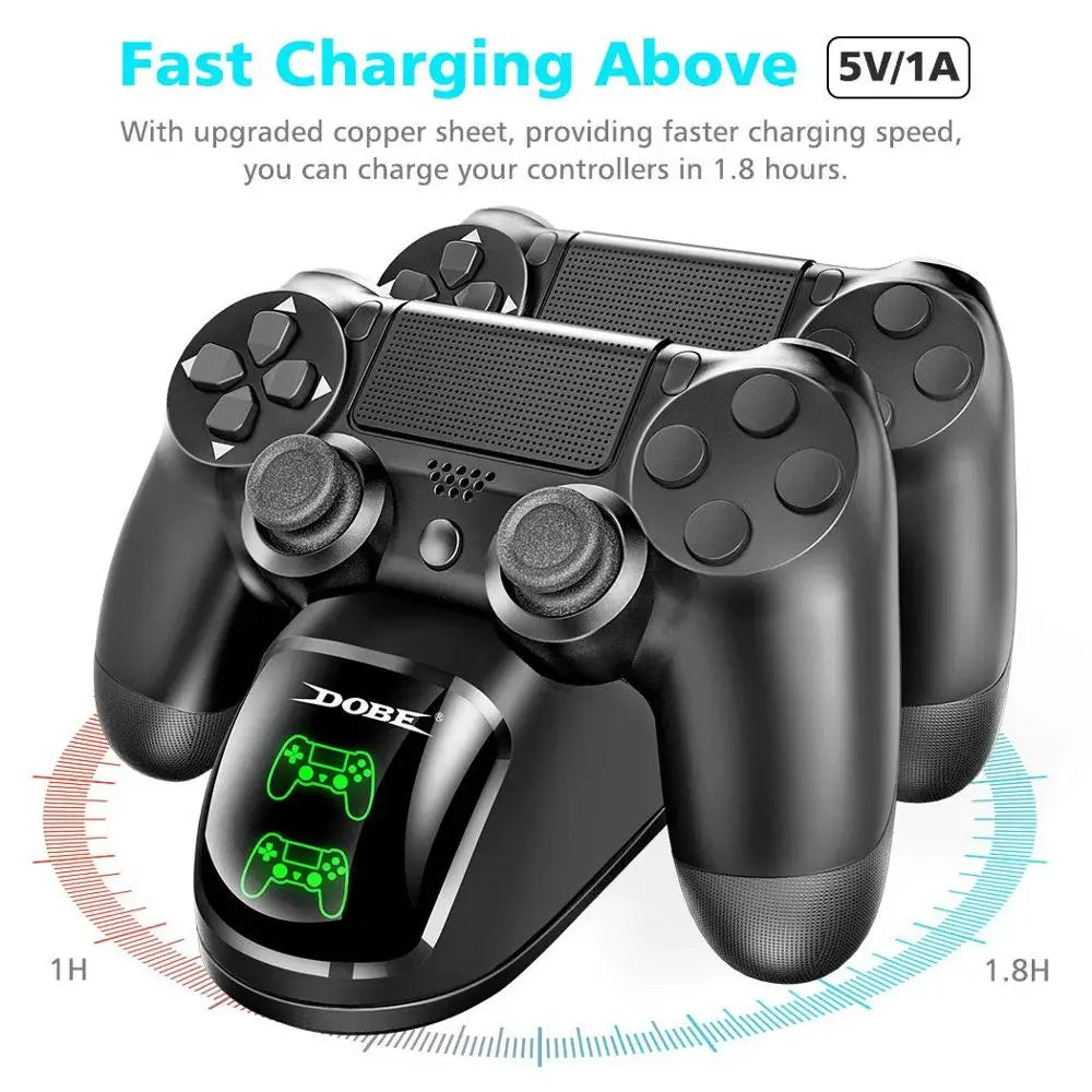Dual USB Handle Fast Charging Dock Station Stand Charger for PS4/PS4 Slim/PS4 Pro Game Controller Joypad Joystick