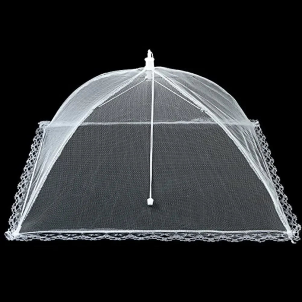 Foldable Food Mesh Cover Folding Food Cover Tent Dome Net Umbrella Picnic Kitchen Mesh Anti Fly Mosquito Umbrella Kitchen Gadget