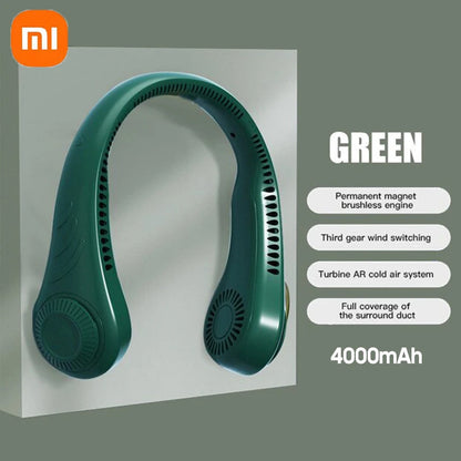 Xiaomi New USB Bladeless Wrap-around Vents Rechargeable Neck Fan 360 Degree Neck Fan Portable Cooling Fan