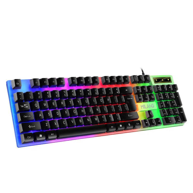 USB RGB Gaming Keyboard 104Keys Wired Keyboard Standard Keyboard Floating Button Backlight Keyboard for PC Computer Laptop