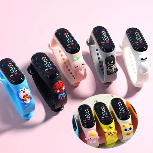 Disney Mickey Children Watches For Girls Electronic Bracelet Sports Touch LED Spiderman Doll Kids Watch Women Waterproof Clock