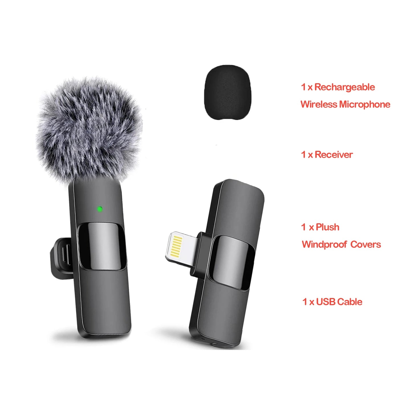 Wireless Lavalier Microphone for iPhone Recording Mic for Video Podcast Vlog YouTube Mini Microphone for iPhone 16/14/13/12/SE ﻿