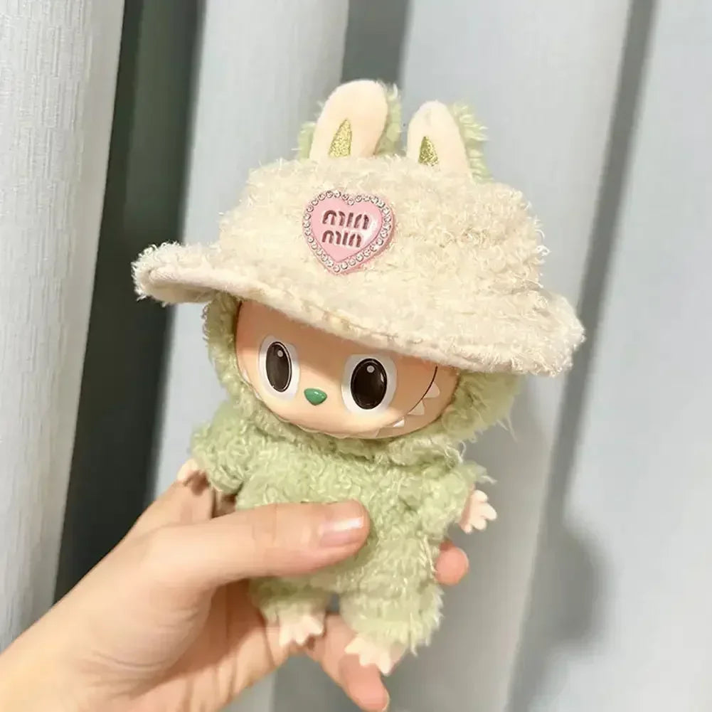 Fashion Sweater Outfit Accessories Sitting Party Pink White Striped Sweater Cup Clothing For Labubu V1 V2 Idol Cute Doll Clothes