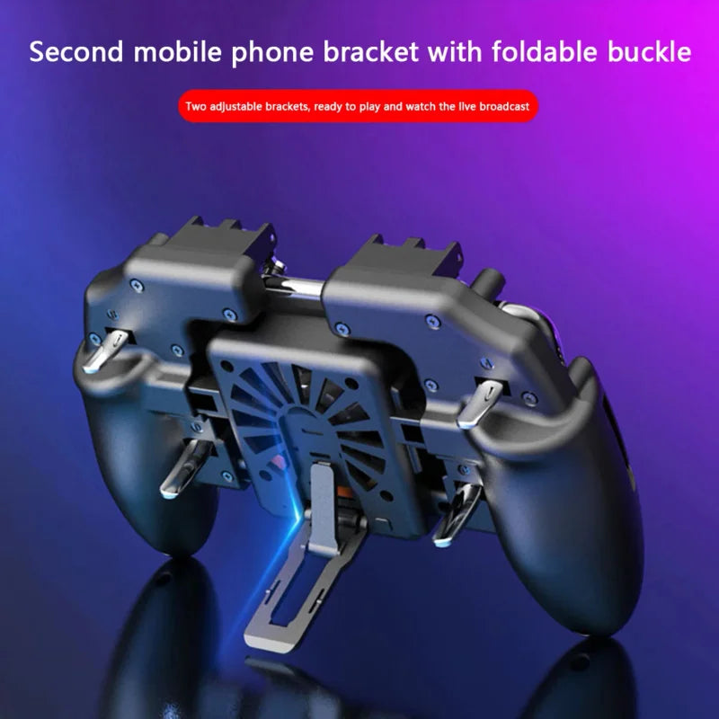 M10 gamepad phone shooting gaming button gaming trigger 6 fingers gamepad with cooling fan M11 game controller for PUBG joystick