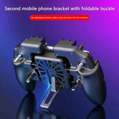 M10 gamepad phone shooting gaming button gaming trigger 6 fingers gamepad with cooling fan M11 game controller for PUBG joystick