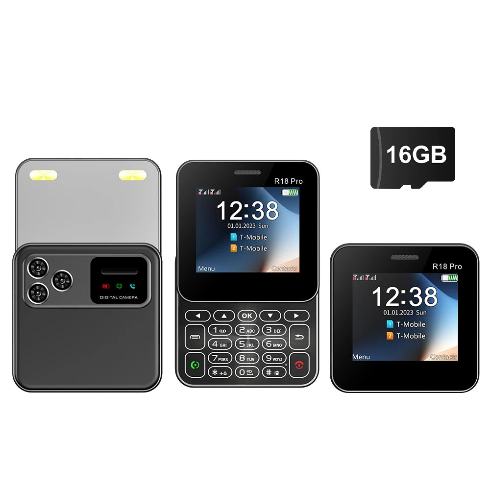 2024 NEW SERVO R18Pro Rotating Screen Mini Mobile Phone Flashlight Magic Voice 2.4" Button Slider Cell Phones Dual SIM Standby
