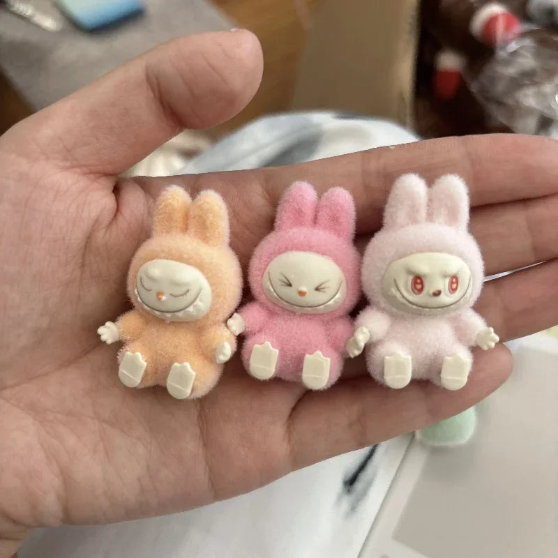 Mini flocking rag cloth doll accessories accessories sitting posture glue-enameled baby doll macaron color blind box pendant