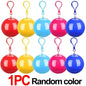 1/10PCS Portable Raincoats Balls with Hook Disposable Waterproof Rain Ponchos Outdoor Hiking Camping Emergency Rain Coats Balls