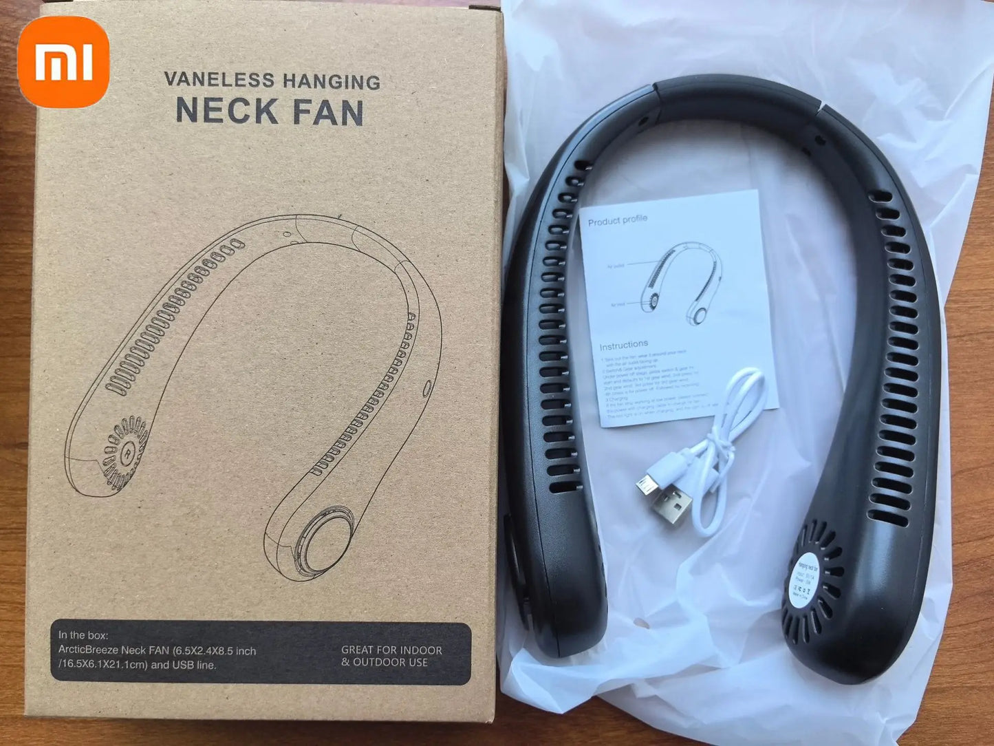 Xiaomi New USB Bladeless Wrap-around Vents Rechargeable Neck Fan 360 Degree Neck Fan Portable Cooling Fan