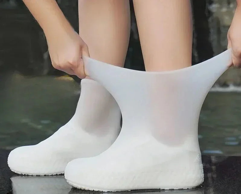 1 Pair Silicone WaterProof Shoe Covers lip-resistant Rubber Rain Boot Rain Gear Overshoes Accessories For Outdoor Rainy Day