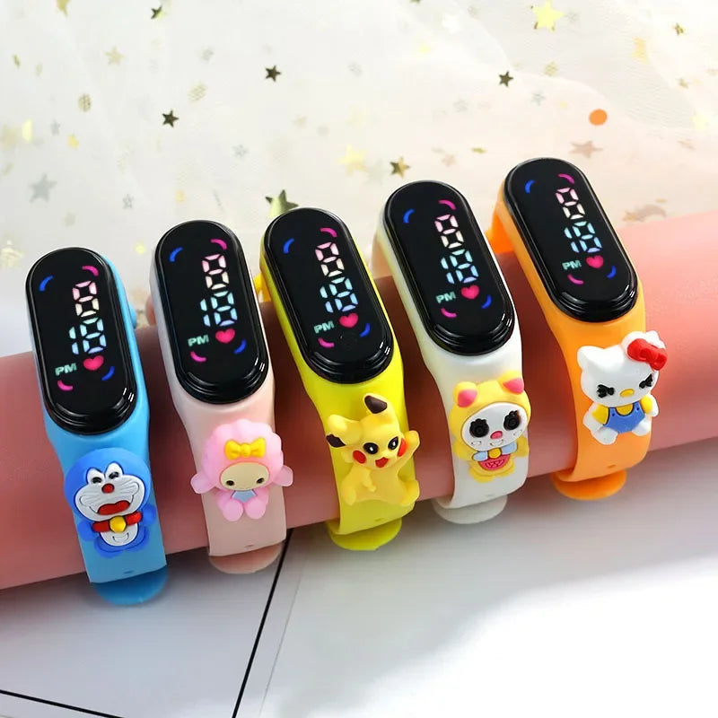 Disney Mickey Children Watches For Girls Electronic Bracelet Sports Touch LED Spiderman Doll Kids Watch Women Waterproof Clock