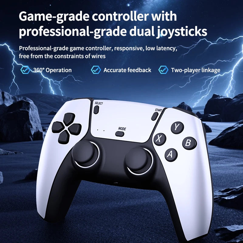 RS5 TV Game Console Dual Stick Wireless Controller Game 20000+64GB Double Joystick 4K Retro Suitable for PC, Android, TV USB