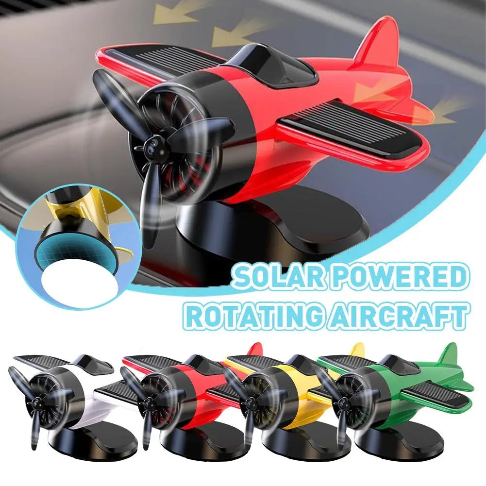 Car Air Freshener Creative Solar Powered Rotating Airplane Ornament Flavoring Fragrance Decoration Car Interior Accessories