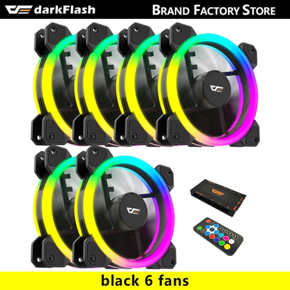 Darkflash DR11 Rgb Fan Ventoinha PC Controladora 120mm Computer Case Fan Kit 6pin Water Cooler CPU Cooling Fans Argb Ventilador