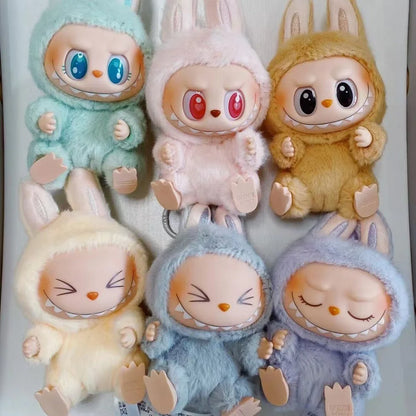 2024 New Hot Selling Labubu Pulley Cloth Handmade Sitting Party Vinyl Plush Blind Box Cute Doll Toy Gift Decorative Ornaments