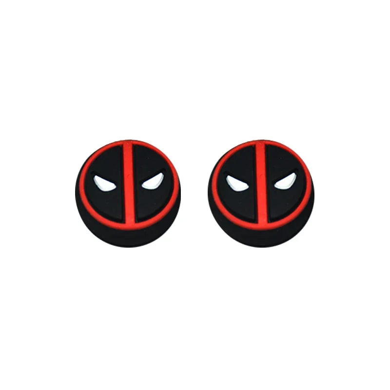 1pair Disney SpiderMan Deadpool Thumb Grip Cap Cover Playstation PS5 PS4 Xbox Series Cartoon Gameing Controller Accessories Gift