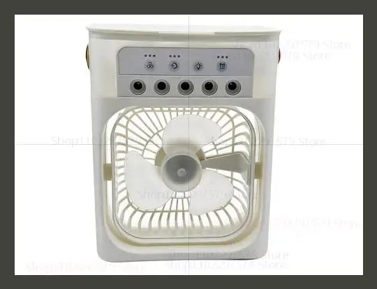 New 3 in 1 Portable Air Conditioner Fan with LED Night Light Portable Fan Five Hole Spray Fan Small Humidifier Air Cooler