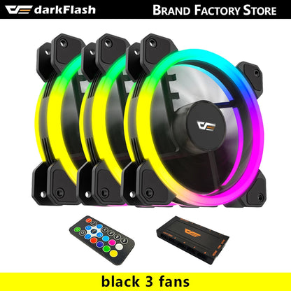 Darkflash DR11 Rgb Fan Ventoinha PC Controladora 120mm Computer Case Fan Kit 6pin Water Cooler CPU Cooling Fans Argb Ventilador