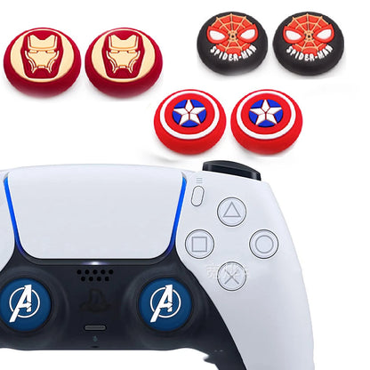 2pcs/set Marvel Games Console Thumb Grip Cap Cover Kawaii Spiderman Playstation PS5 PS4 Xbox Series Joystick Protective Cap
