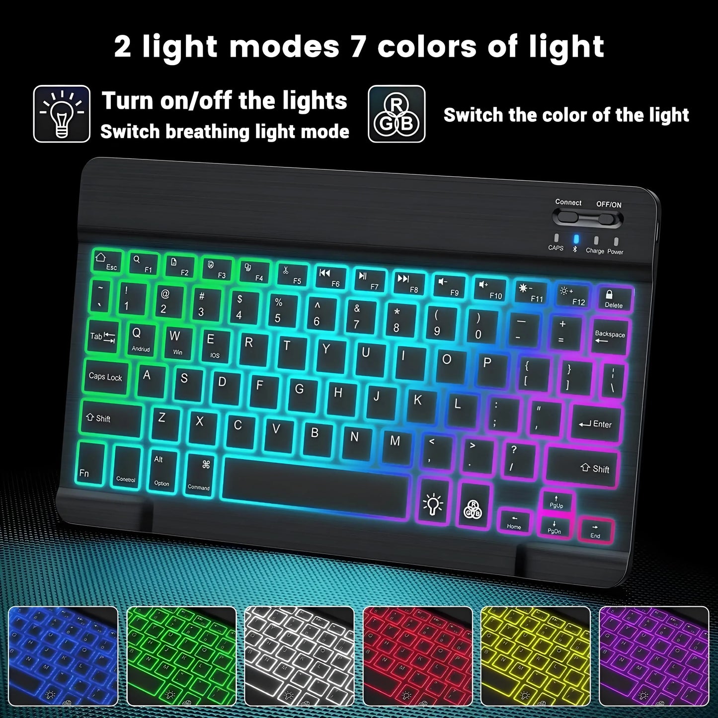 Mini Bluetooth Keyboard Wireless gaming Mouse Keyboard Rainbow Backlit RGB Keyboard For iPad Phone Tablet Android iOS Windows