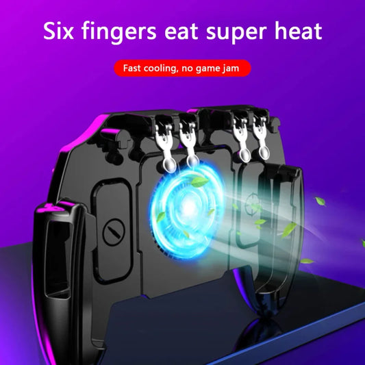 M10 gamepad phone shooting gaming button gaming trigger 6 fingers gamepad with cooling fan M11 game controller for PUBG joystick