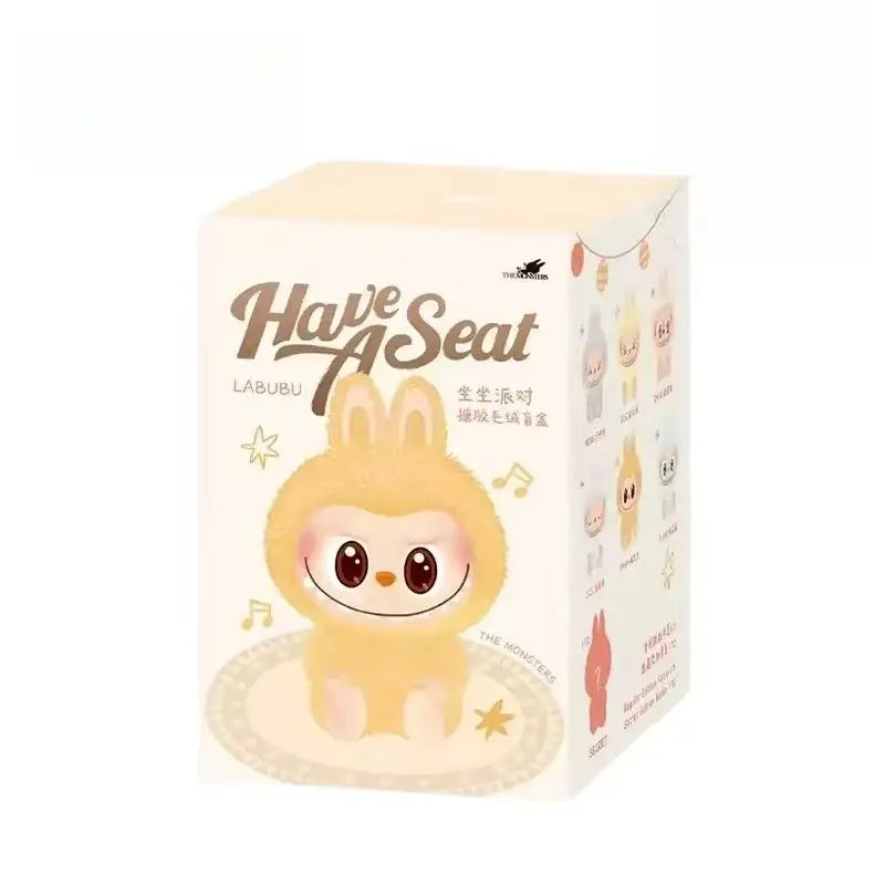 2024 New Hot Selling Labubu Pulley Cloth Handmade Sitting Party Vinyl Plush Blind Box Cute Doll Toy Gift Decorative Ornaments
