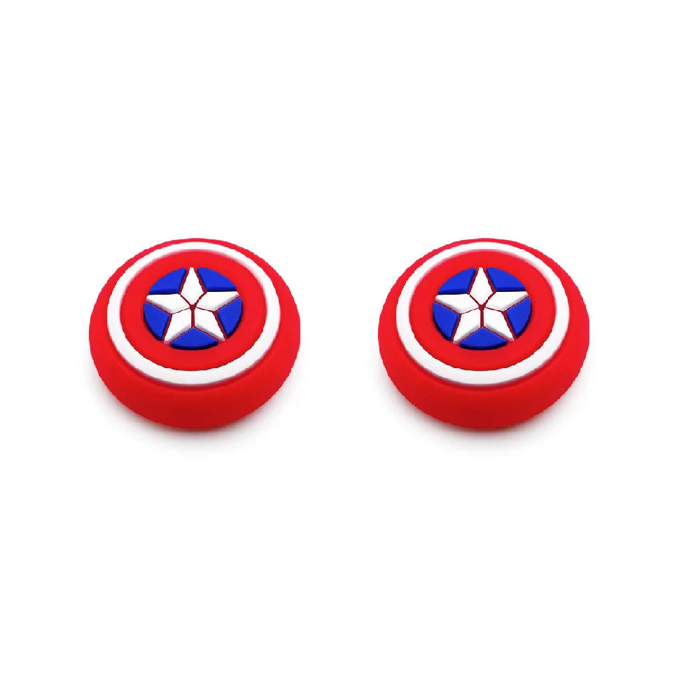 2pcs/set Marvel Games Console Thumb Grip Cap Cover Kawaii Spiderman Playstation PS5 PS4 Xbox Series Joystick Protective Cap