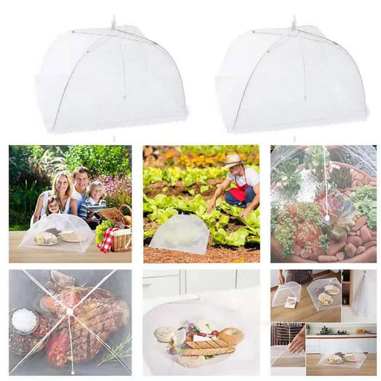 Foldable Food Mesh Cover Folding Food Cover Tent Dome Net Umbrella Picnic Kitchen Mesh Anti Fly Mosquito Umbrella Kitchen Gadget