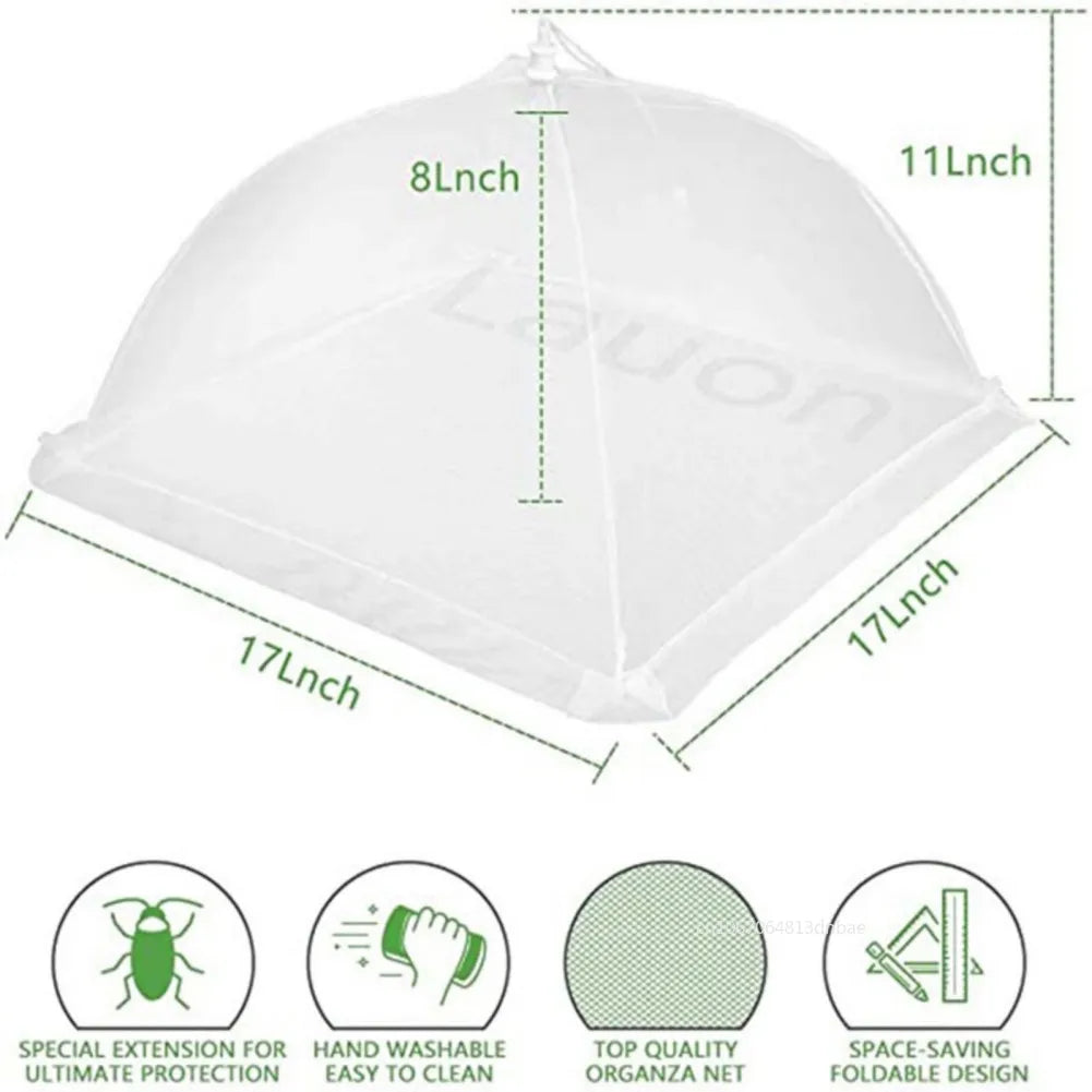 Foldable Food Mesh Cover Folding Food Cover Tent Dome Net Umbrella Picnic Kitchen Mesh Anti Fly Mosquito Umbrella Kitchen Gadget