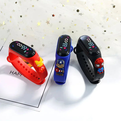 Disney Mickey Children Watches For Girls Electronic Bracelet Sports Touch LED Spiderman Doll Kids Watch Women Waterproof Clock