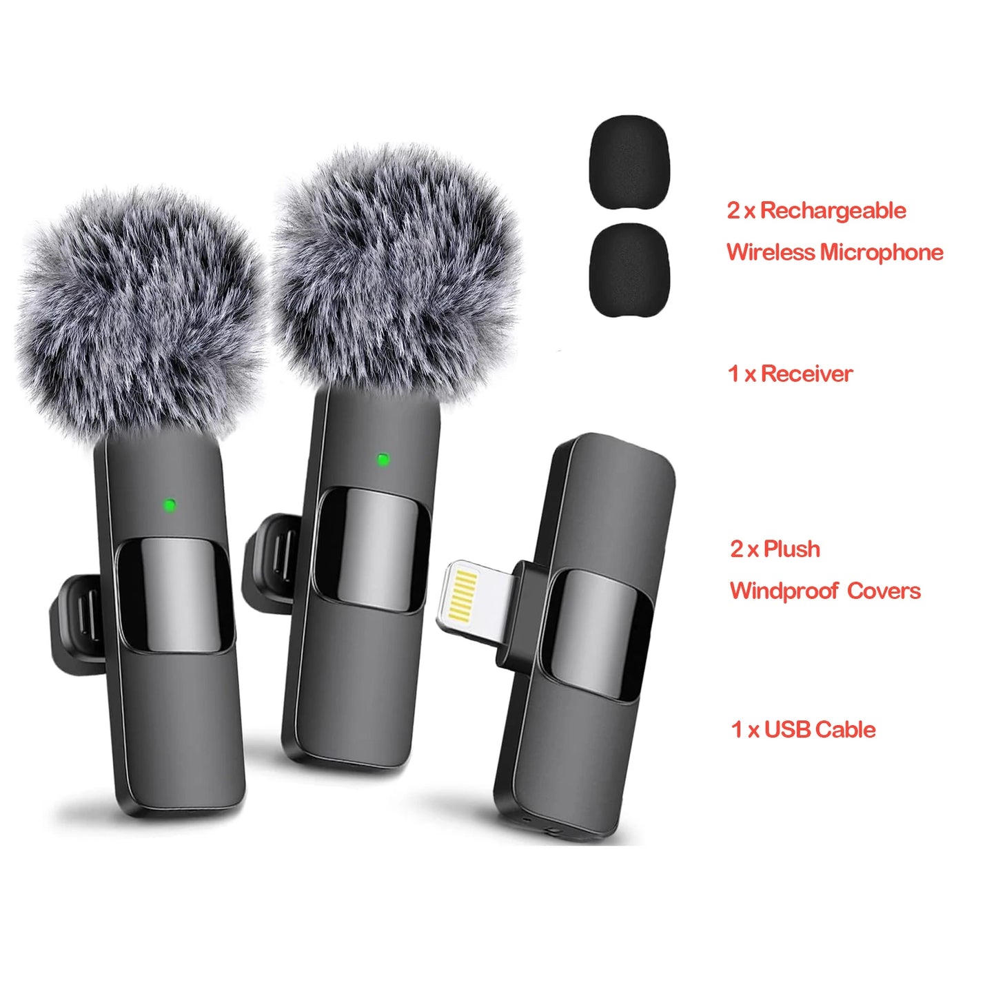Wireless Lavalier Microphone for iPhone Recording Mic for Video Podcast Vlog YouTube Mini Microphone for iPhone 16/14/13/12/SE ﻿