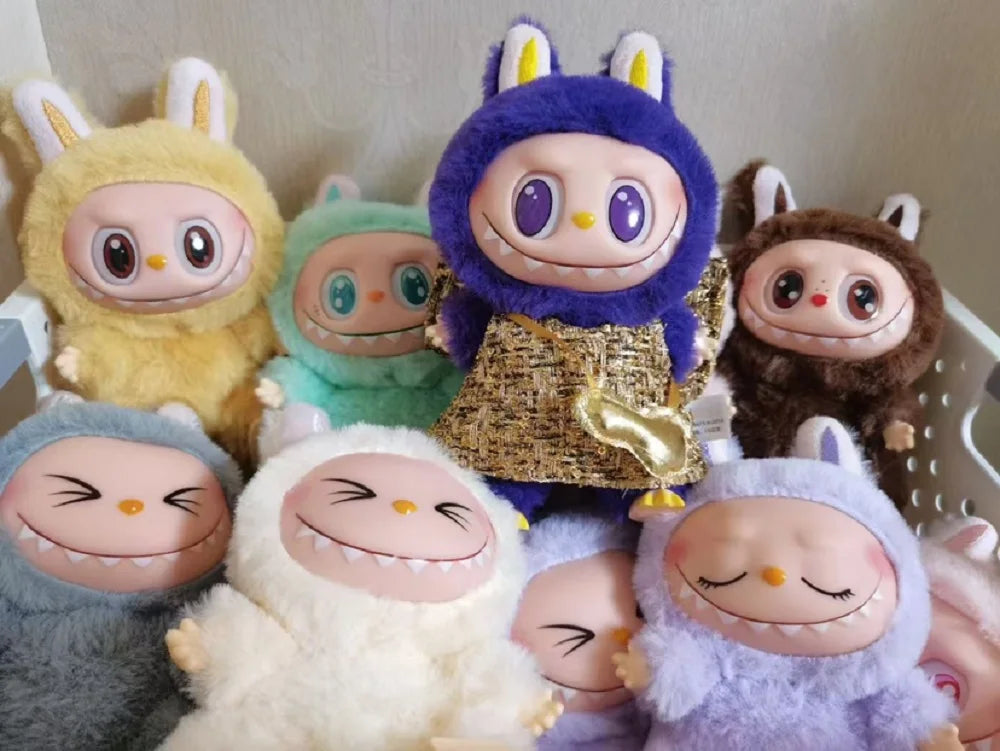 2024 New Hot Selling Labubu Pulley Cloth Handmade Sitting Party Vinyl Plush Blind Box Cute Doll Toy Gift Decorative Ornaments