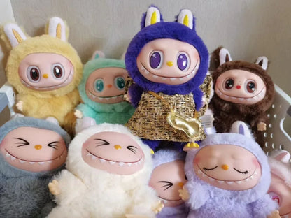 2024 New Hot Selling Labubu Pulley Cloth Handmade Sitting Party Vinyl Plush Blind Box Cute Doll Toy Gift Decorative Ornaments