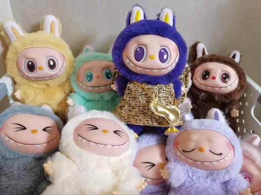 2024 New Hot Selling Labubu Pulley Cloth Handmade Sitting Party Vinyl Plush Blind Box Cute Doll Toy Gift Decorative Ornaments