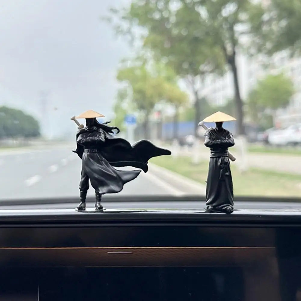 Car Figure Sculpture Dashboard Ornament Youxia Figure Sculpture Waterproof Dollhouse Statue Office Desk Decoration Car Supplies
