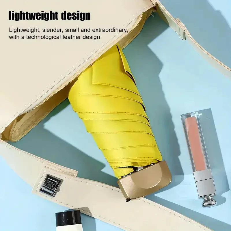 Umbrella for Both Sunny Rainy Days Off Mini Portable UV Protection Folding Sun Rain Shield Compact Capsule UPF50+Travel Umbrella