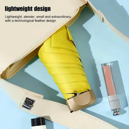 Umbrella for Both Sunny Rainy Days Off Mini Portable UV Protection Folding Sun Rain Shield Compact Capsule UPF50+Travel Umbrella