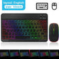 Mini Backlit RGB 10inch Bluetooth Keyboard 2.4G Wireless Mouse Rechargeable For Tablet Cell Phone Windows Android iPad Keyboard