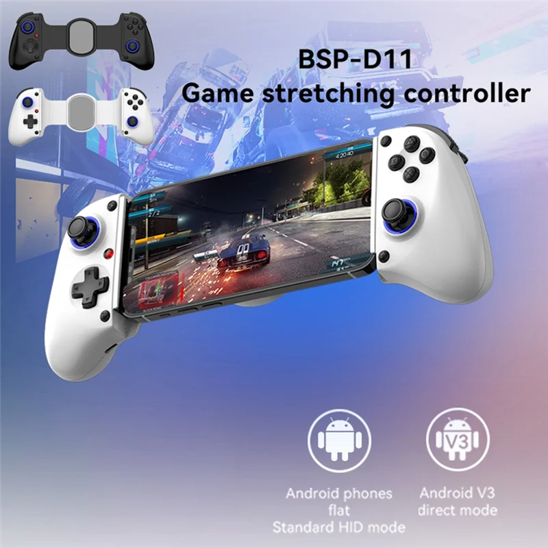 X12A-D11 Telescopic Game Controller RGB Phone Gamepad With Turbo/6-Axis Gyro/Vibration For Android IOS PS3 PS4 Switch