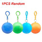 Colorful Mini Portable Raincoat Ball Thickened Disposable Waterproof Emergency Adults Rain Ponchos Cape Keyring