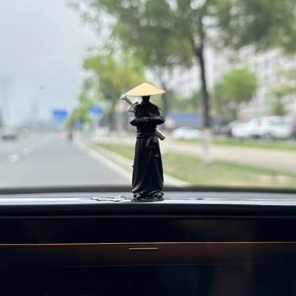 Car Figure Sculpture Dashboard Ornament Youxia Figure Sculpture Waterproof Dollhouse Statue Office Desk Decoration Car Supplies