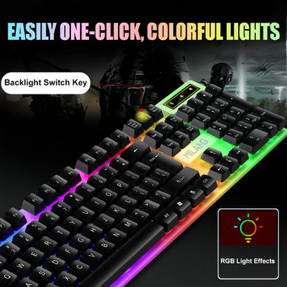 USB RGB Gaming Keyboard 104Keys Wired Keyboard Standard Keyboard Floating Button Backlight Keyboard for PC Computer Laptop