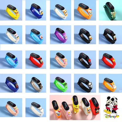 Disney Mickey Children Watches For Girls Electronic Bracelet Sports Touch LED Spiderman Doll Kids Watch Women Waterproof Clock
